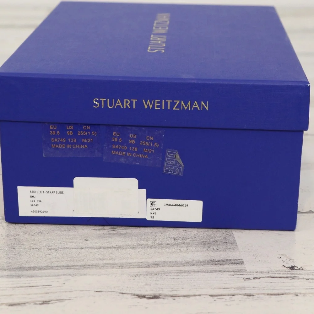 Stuart Weitzman Stuflex T-Strap Slide in Wisteria Women's Size 9 New in Box